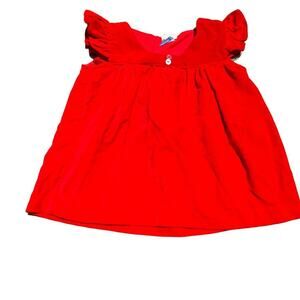 Samara Vintage Red Velvet Baby Girl Dress Flutter Sleeve Girls 12 Months